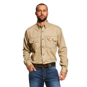 Ariat FR Solid Vent Shirt in Khaki